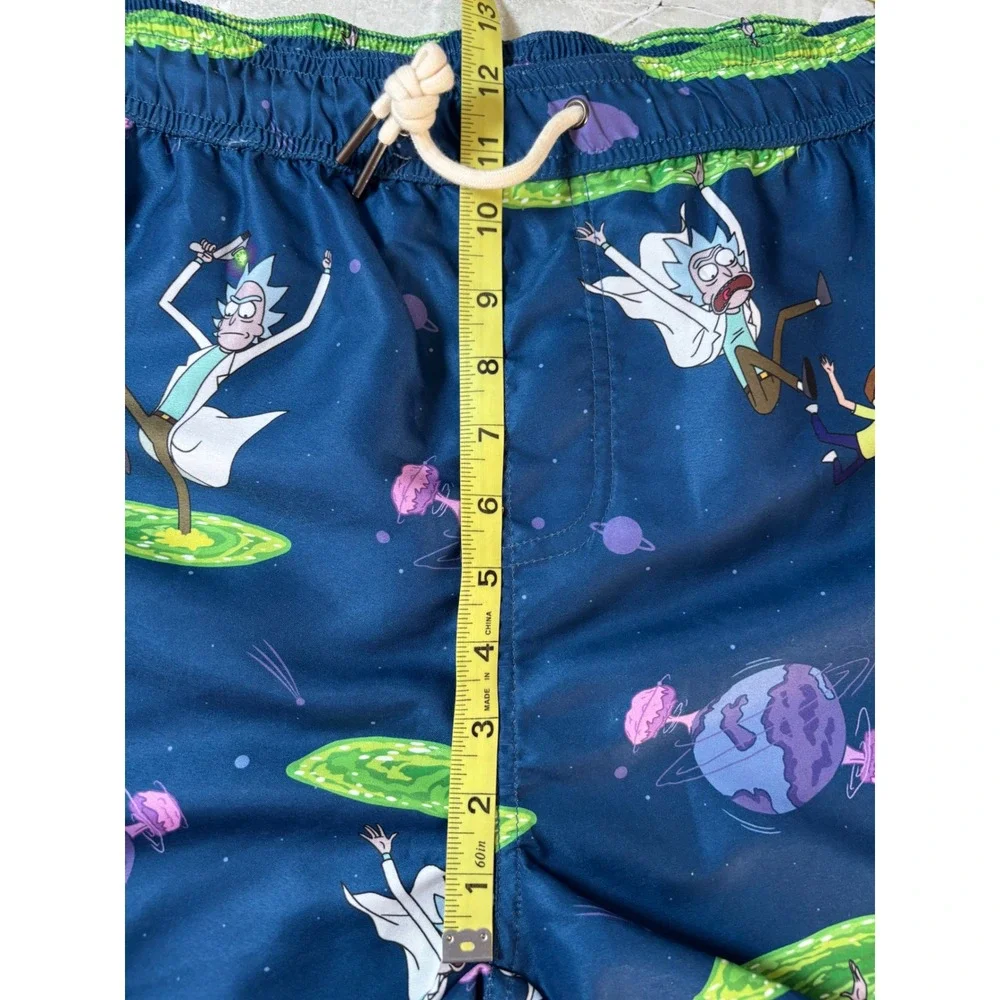 OppoSuits Rick and Morty Swim Trunks Mens L Blue Space Portal Board Shorts NWT